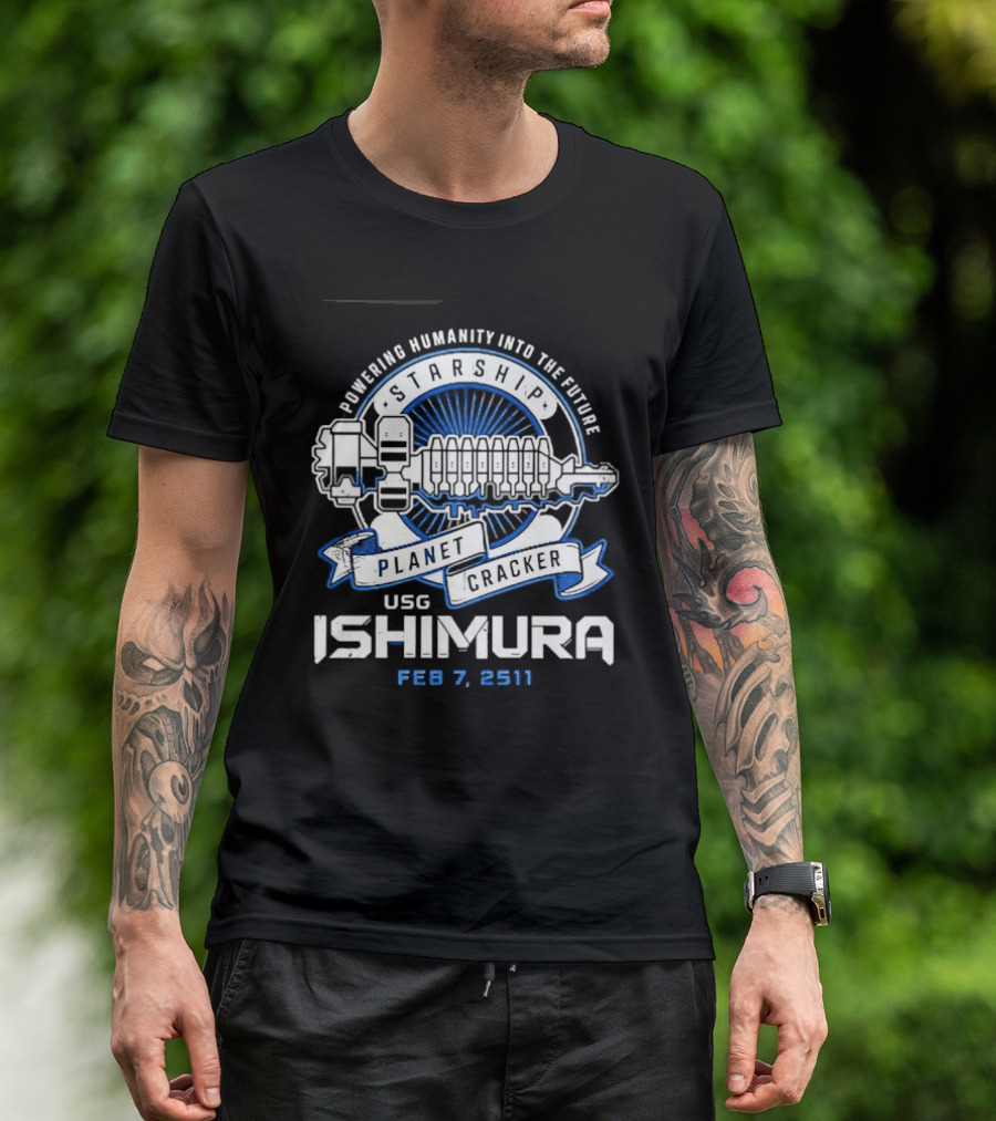 Powering Humanity Into The Future USG Ishimura Starship Planet Cracker Feb 7 2511 T-Shirt