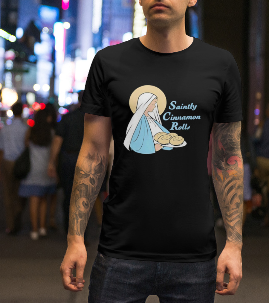 Saintly Cinnamon Roll Angelic Pastry Delight T-Shirt