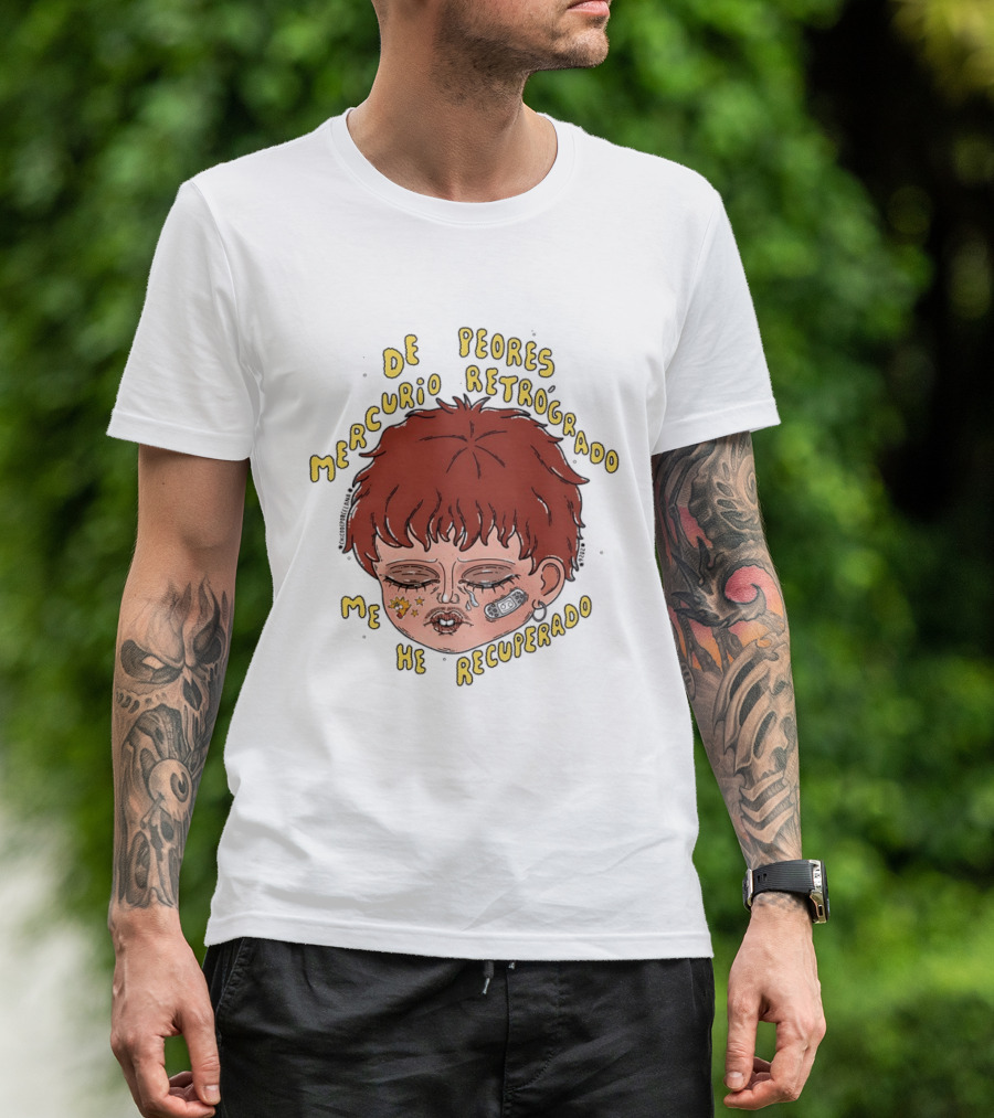 Mercurio Retrógrado De Peores Me He Recuperado Cara Llena De Estrellas Y Maquillaje Artístico T-Shirt