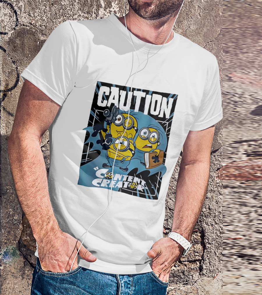 Caution Minions Content Creator Camera Book T-Shirt