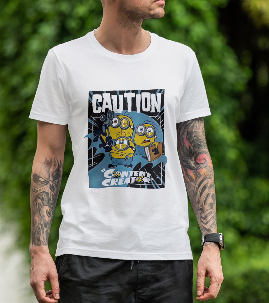 Caution Minions Content Creator Camera Book T-Shirt