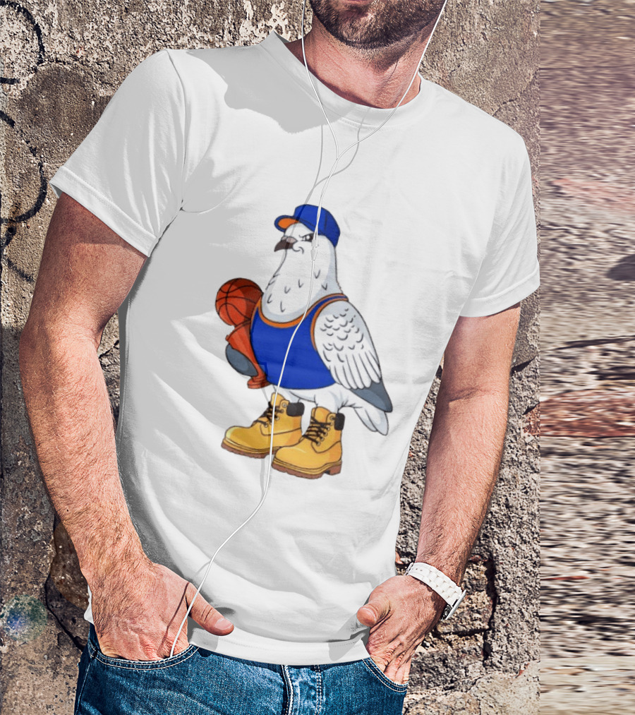 NYC Pigeon New York Forever Basketball Player Cartoon Pigeon In Jersey With Basketball T-Shirt