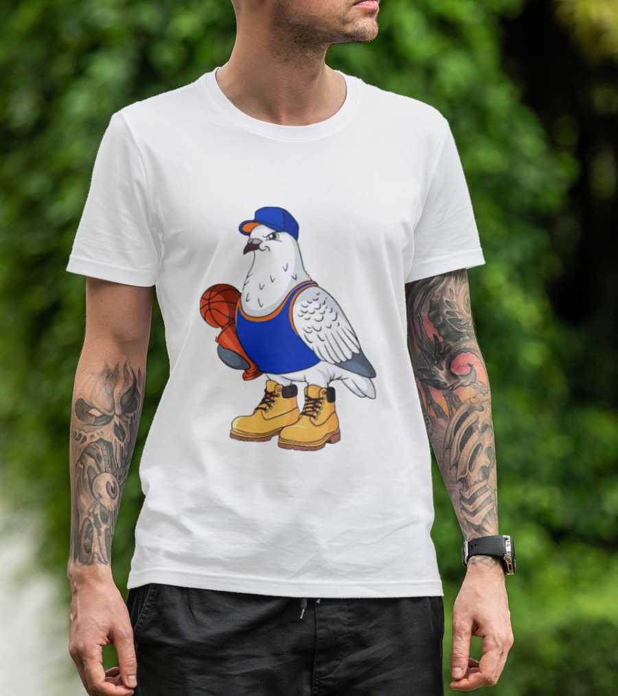 NYC Pigeon New York Forever Basketball Player Cartoon Pigeon In Jersey With Basketball T-Shirt