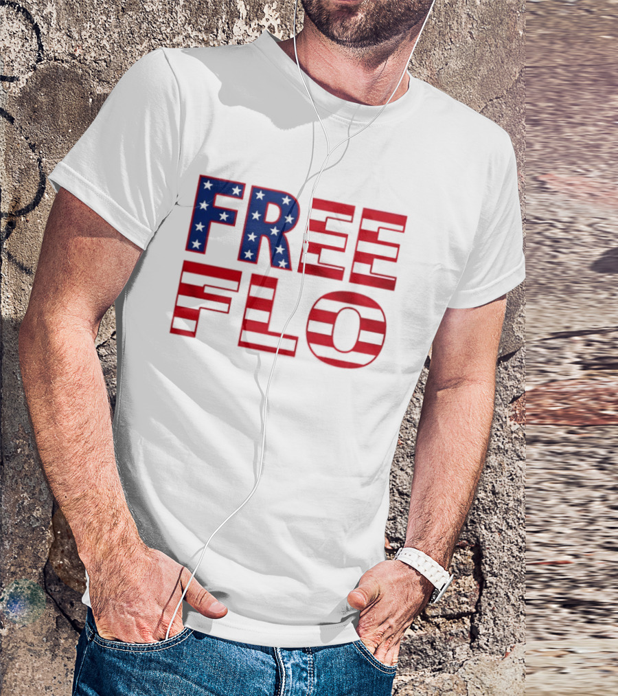Free Flo USA Flag Stars Stripes Patriotic T-Shirt