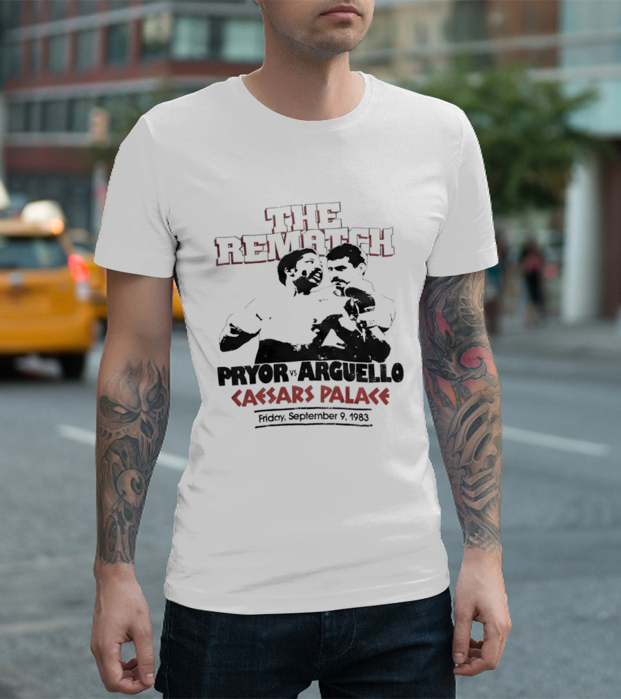Pryor Vs Arguello The Rematch Caesars Palace 1983 Boxing Memorabilia T-Shirt