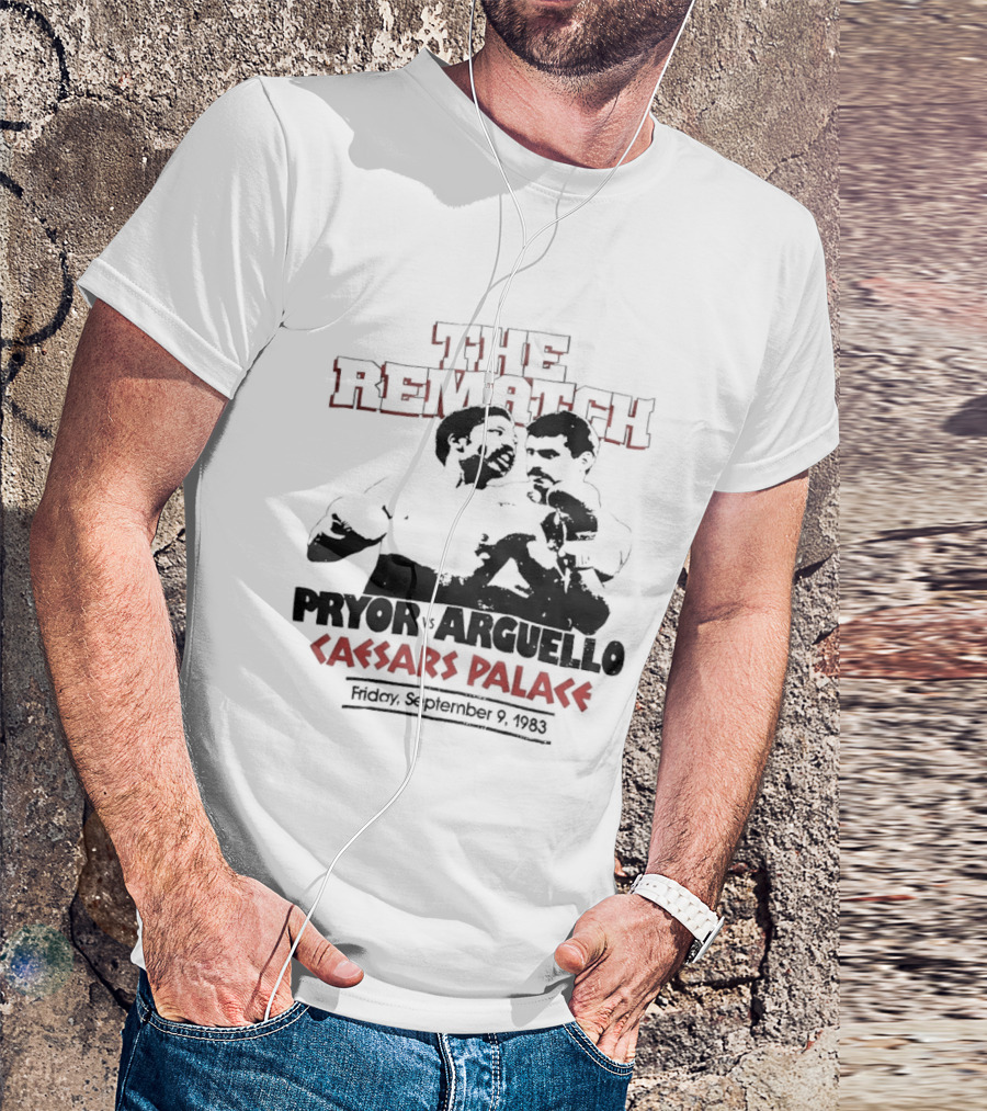 Pryor Vs Arguello The Rematch Caesars Palace 1983 Boxing Memorabilia T-Shirt
