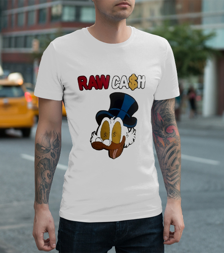 RAW CA$H Duck Eyes Dollar Sign Hat T-Shirt