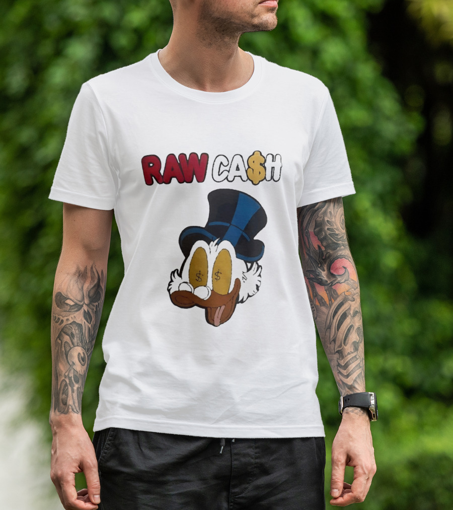 RAW CA$H Duck Eyes Dollar Sign Hat T-Shirt
