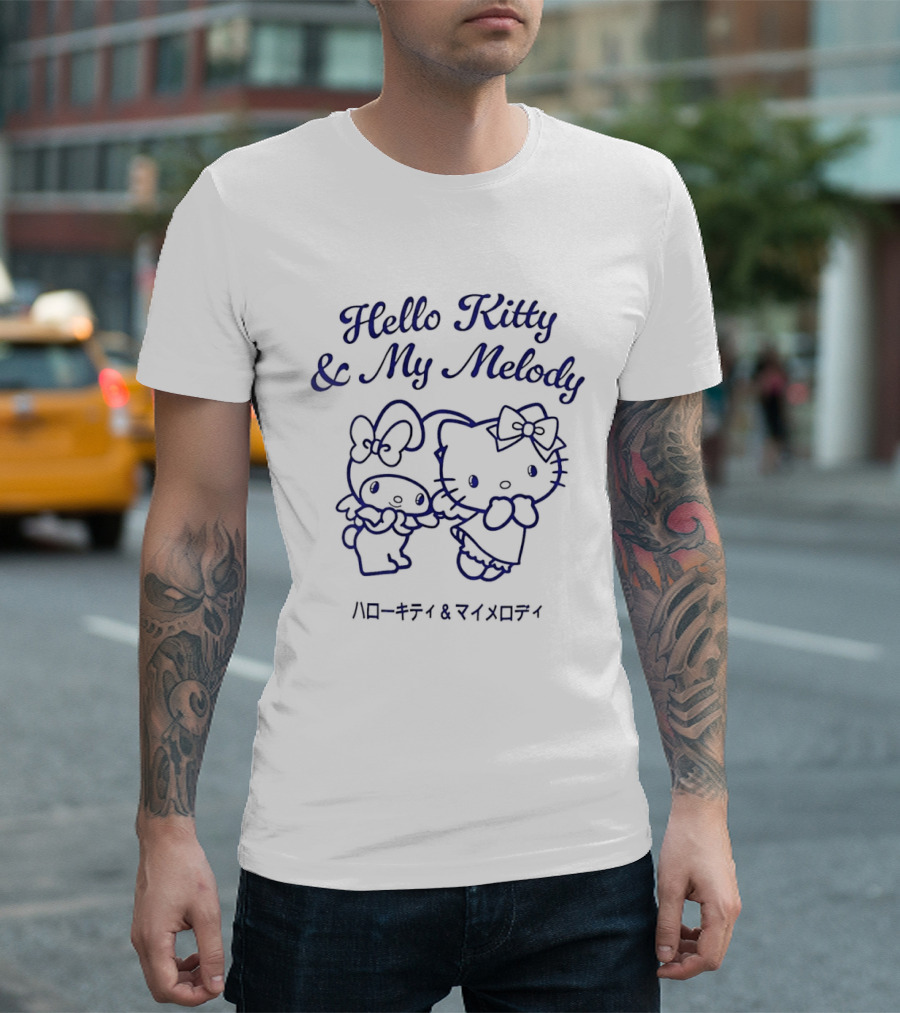 Hello Kitty And My Melody & Japanese T-Shirt