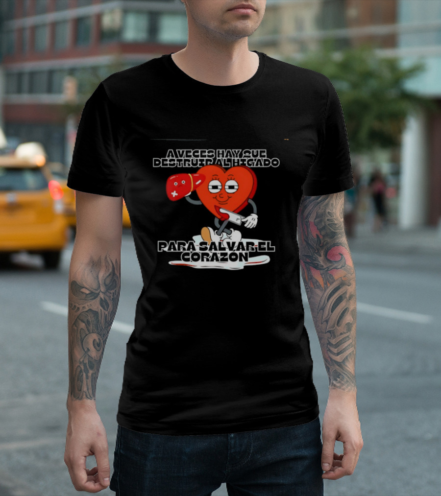 A Veces Hay Que Destruir Al Higado Para Salvar El Corazon Heart With Boxing Gloves Tropical Death T-Shirt