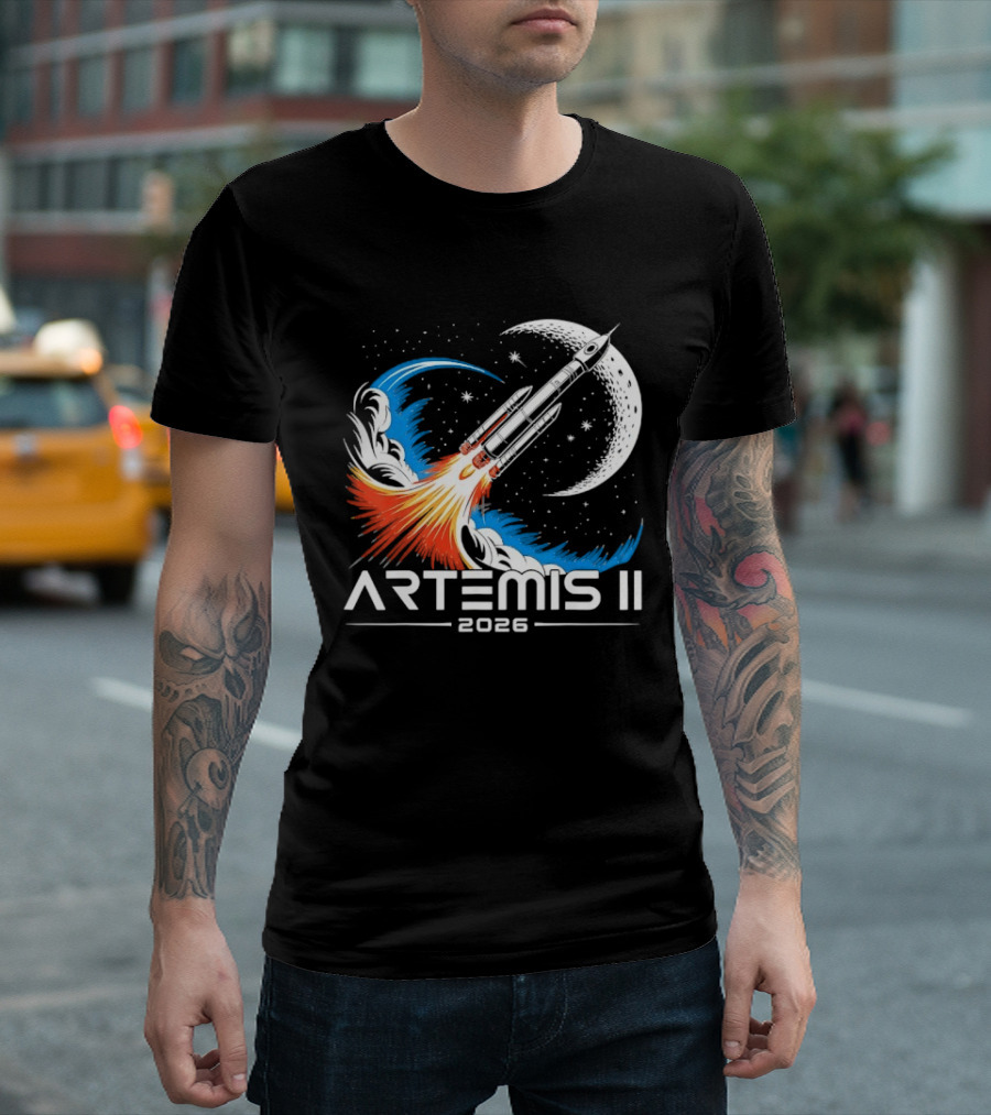 Artemis II 2026 Moon Rocket Space Exploration Launch T-Shirt