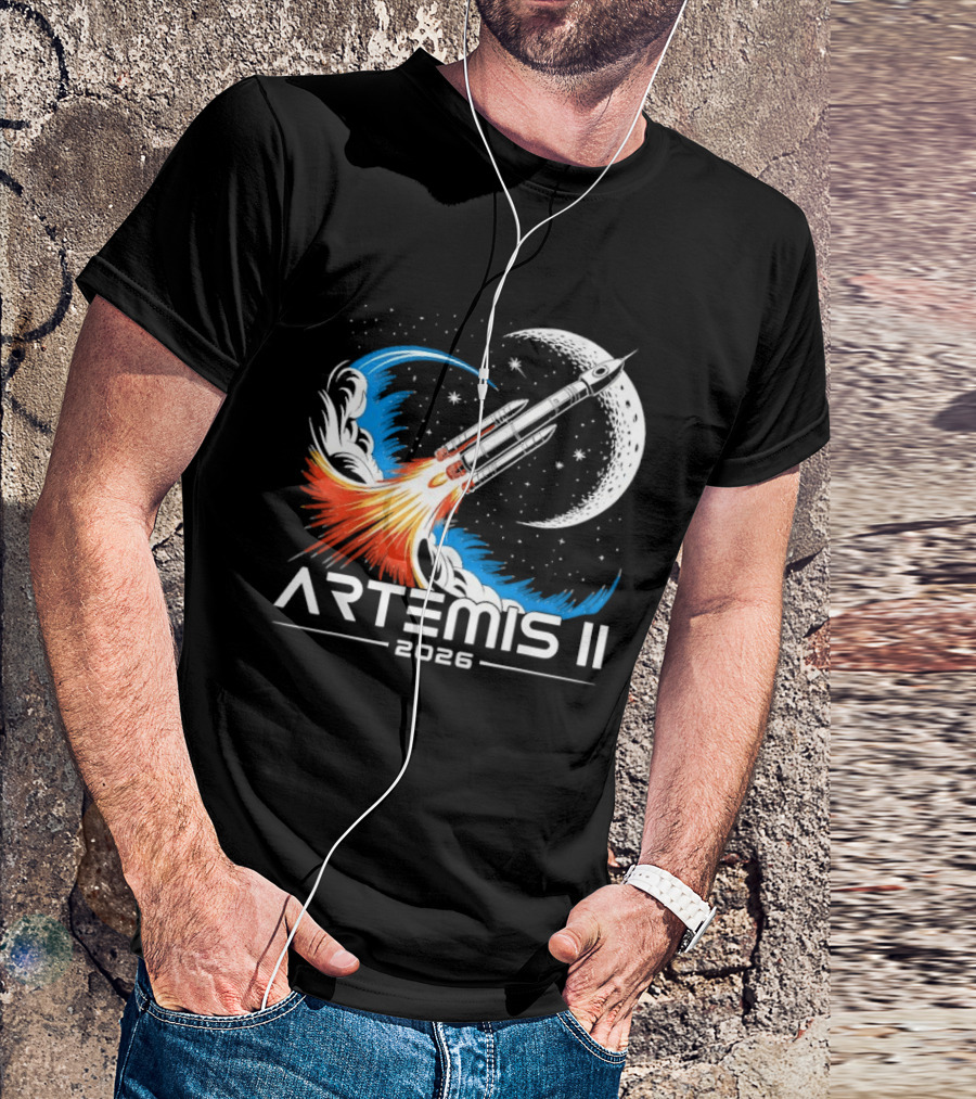 Artemis II 2026 Moon Rocket Space Exploration Launch T-Shirt