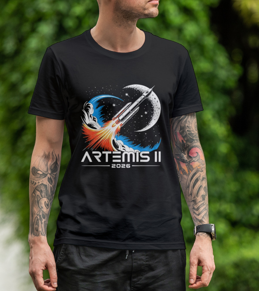 Artemis II 2026 Moon Rocket Space Exploration Launch T-Shirt