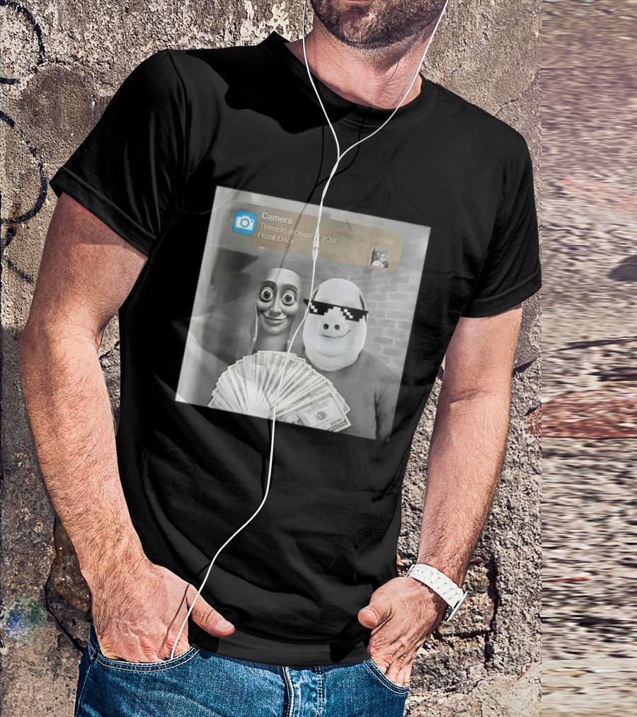 Camera There Is Motion At Your Front Door Meme Pig Mask And Funny Faceувель� T-Shirt