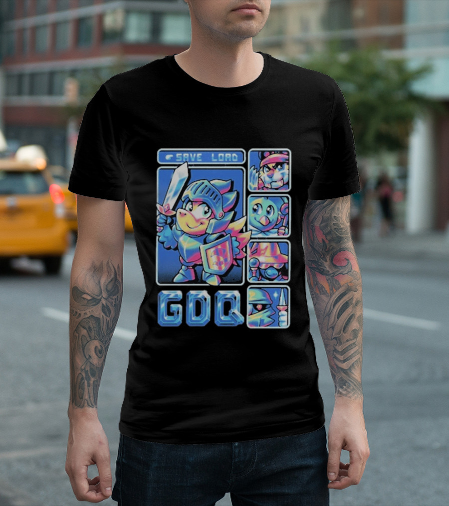 Fangamer GDQ Quick Quest Save Load Knight Adventure Characters T-Shirt
