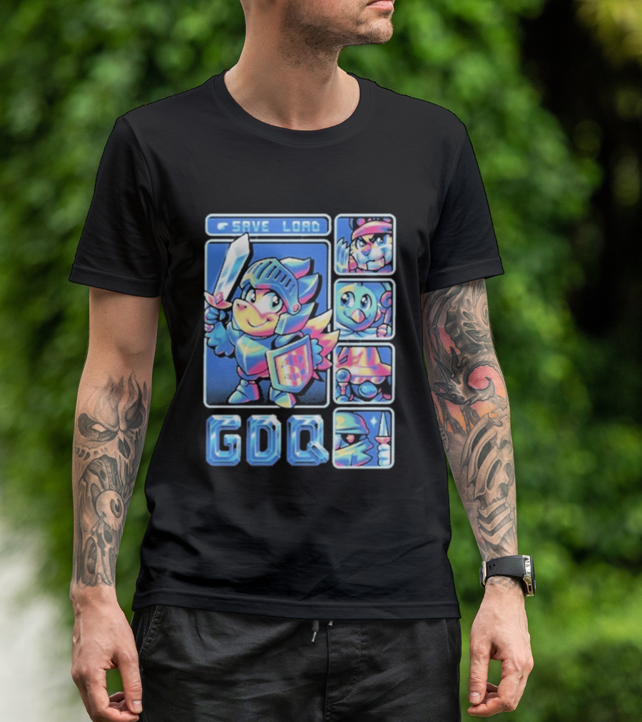 Fangamer GDQ Quick Quest Save Load Knight Adventure Characters T-Shirt