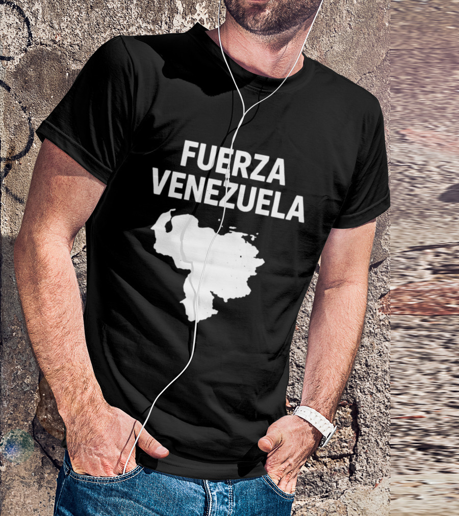 Fuerza Venezuela Map Silhouette Strength Message T-Shirt