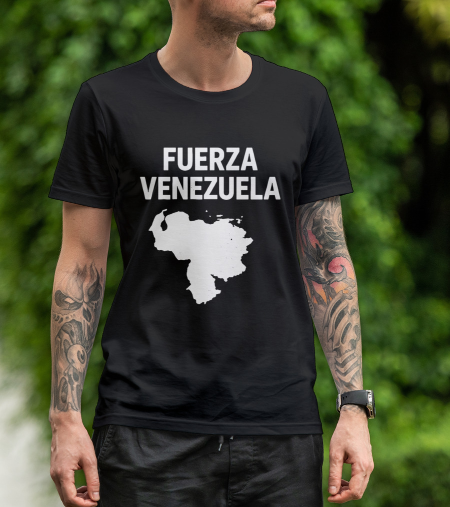 Fuerza Venezuela Map Silhouette Strength Message T-Shirt