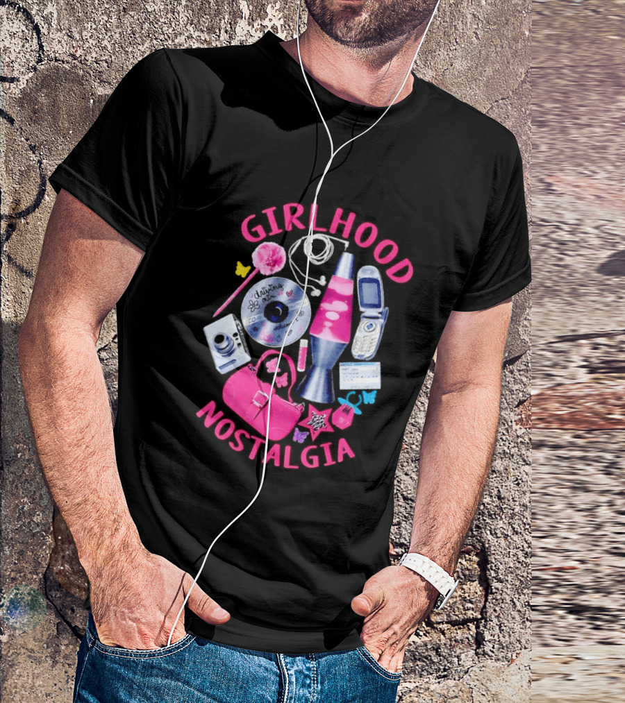 Girlhood Nostalgia Lava Lamp And Vintage Tech Accessories Throwback T-Shirt