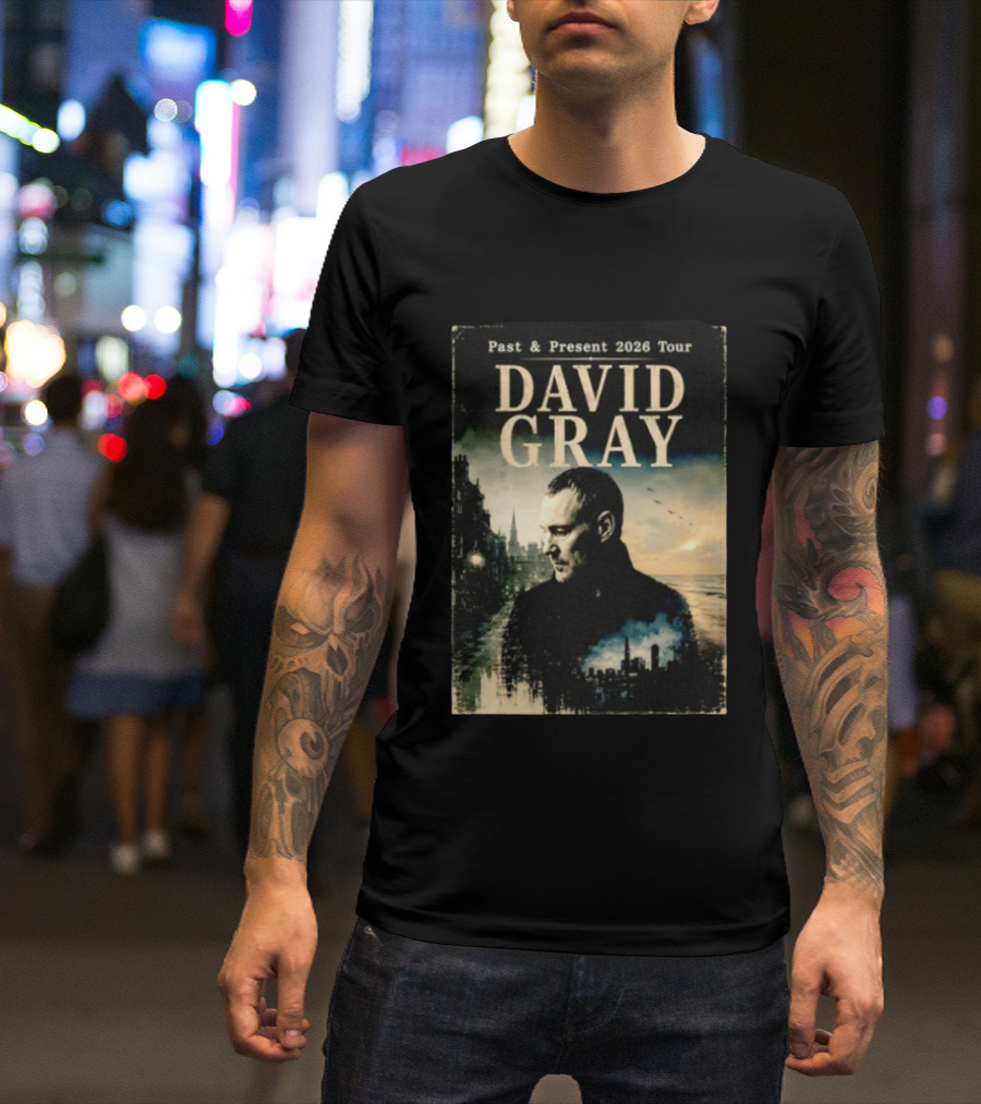 David Gray Past And Present 2026 Tour Cityscape T-Shirt