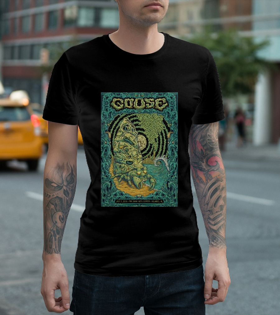 Goose July 2 2026 PNC Bank Arts Center Holmdel NJ Psychedelic Monster Wave T-Shirt