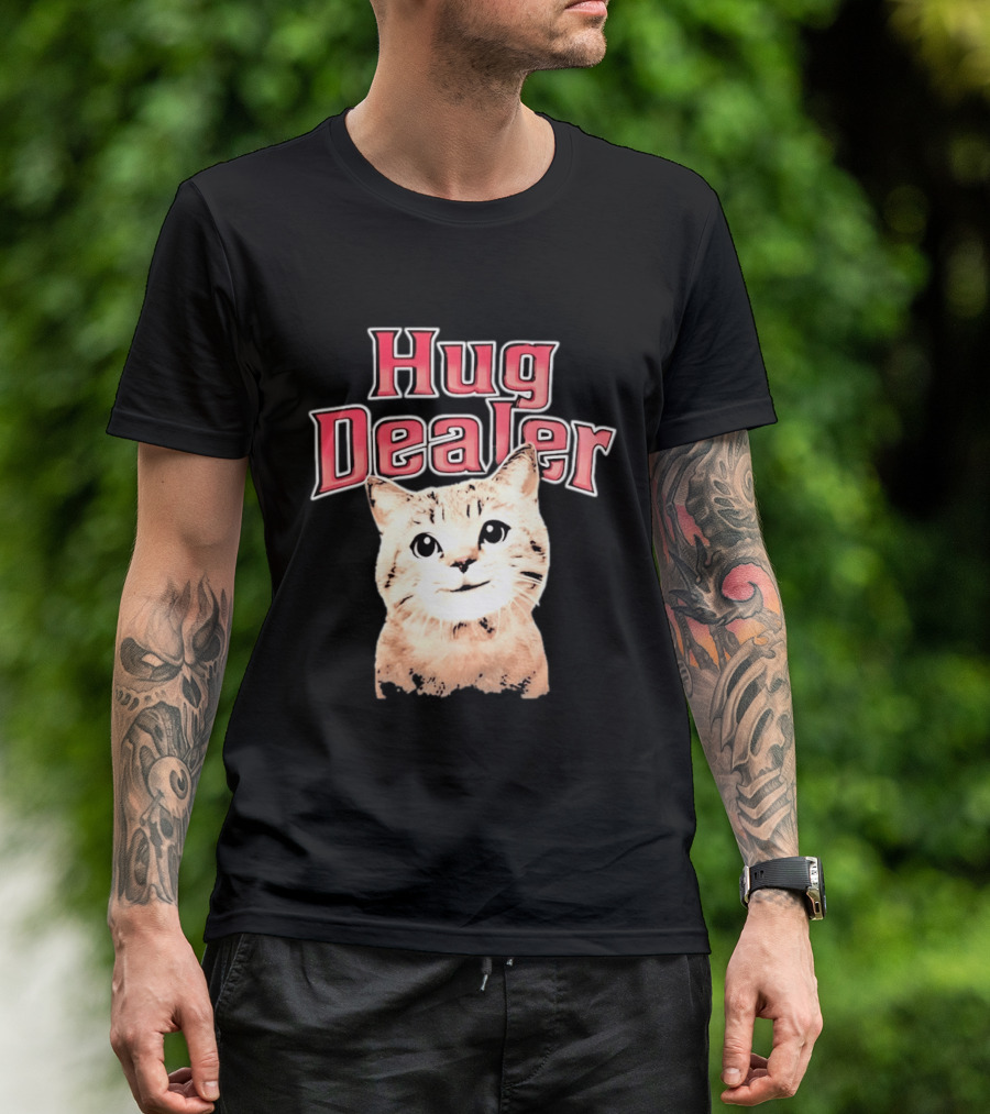 Hug Dealer Cute Tabby Cat Humor T-Shirt