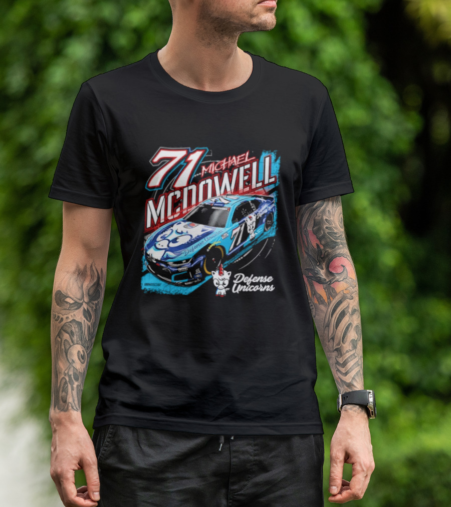 Michael McDowell 71 NASCAR Defense Unicorns Phoenix Performance T-Shirt