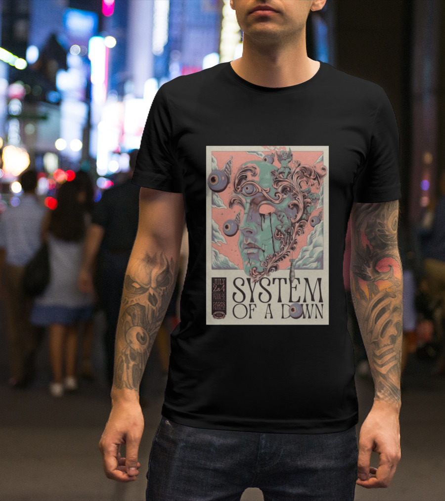 System Of A Down July 2 4 2026 Stade De France Paris Surreal T-Shirt