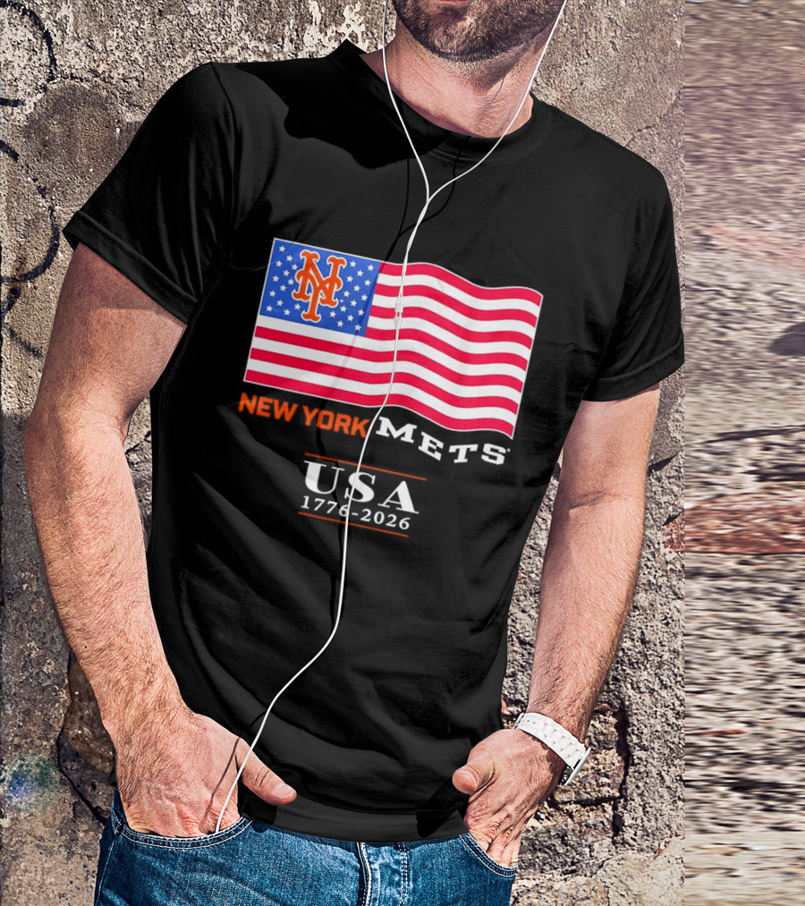 New York Mets American Flag USA 1776 2026 MLB T-Shirt