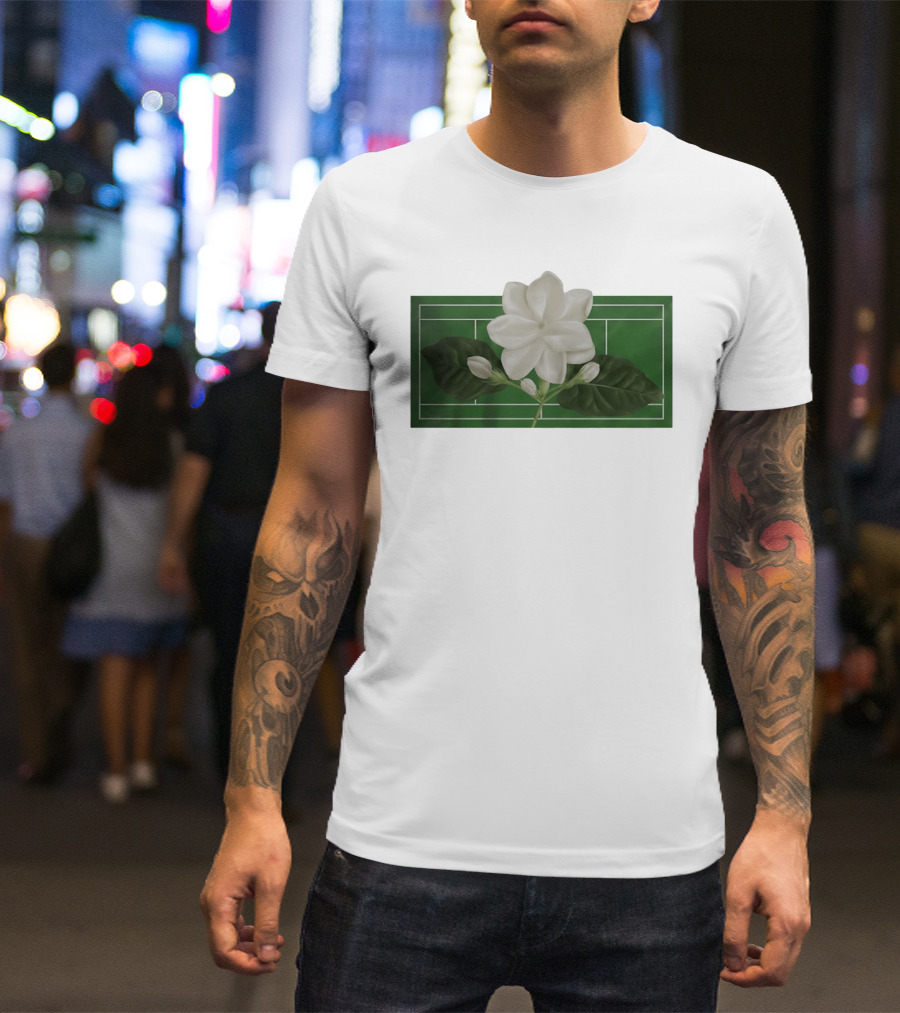 Alexandra Alex Eala Tennis Court Gardenia Floral T-Shirt