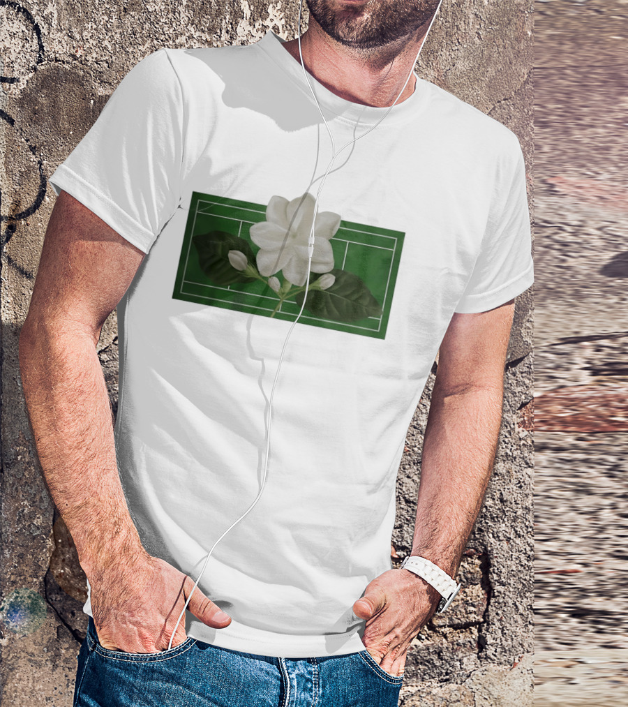 Alexandra Alex Eala Tennis Court Gardenia Floral T-Shirt