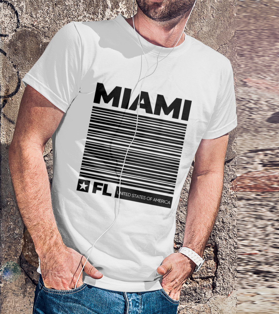 Miami FL Star Stripes United States Of America T-Shirt
