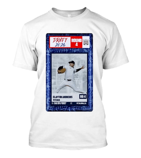 New York Yankees Clayton Andrews MLB Draft 2026 Round 4 Pitcher Trading Card T-Shirt