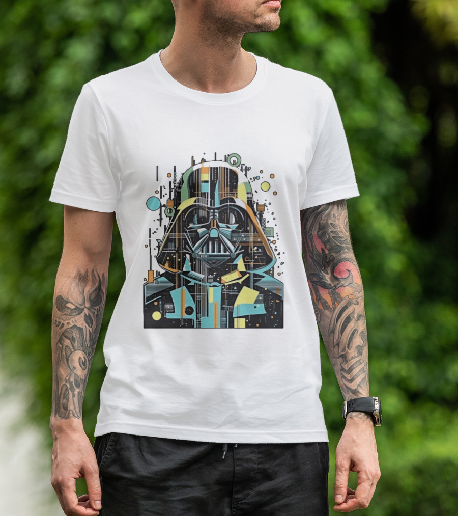 Darth Vader Geometric Circuit Abstract Tech T-Shirt