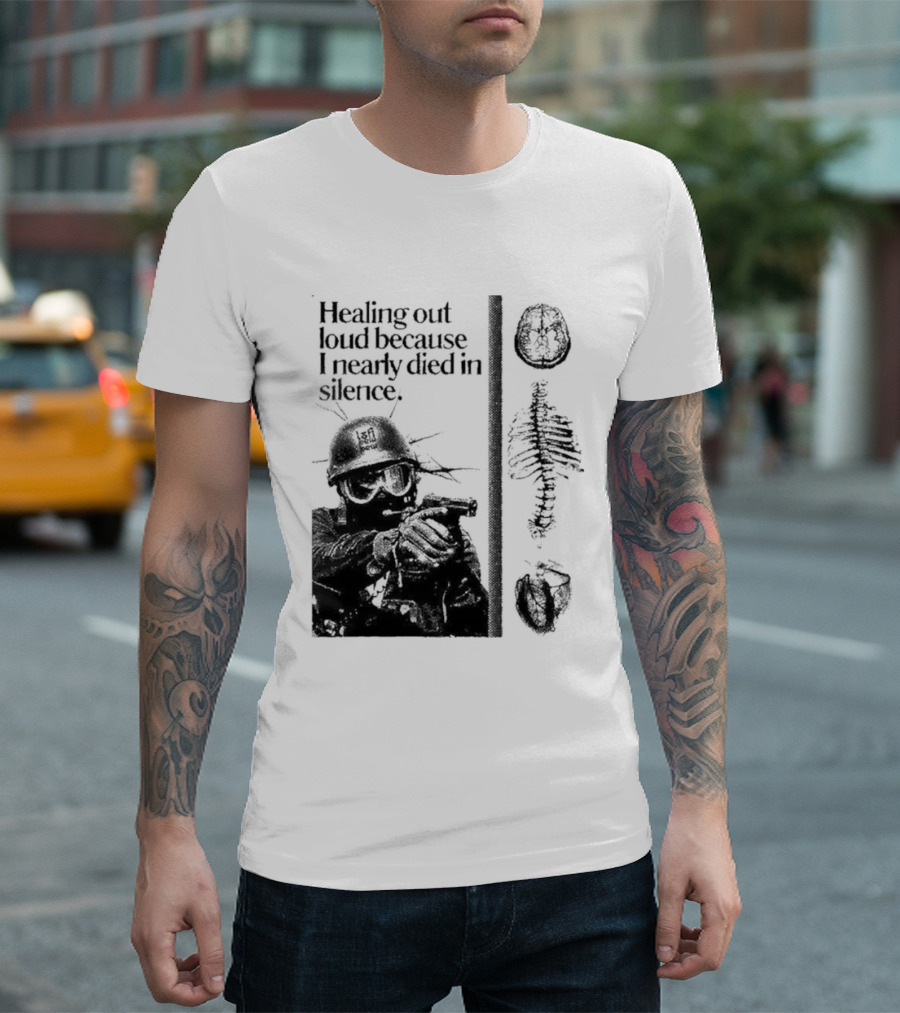 Healing Out Loud Soldier Brain Anatomy Urban Silence T-Shirt