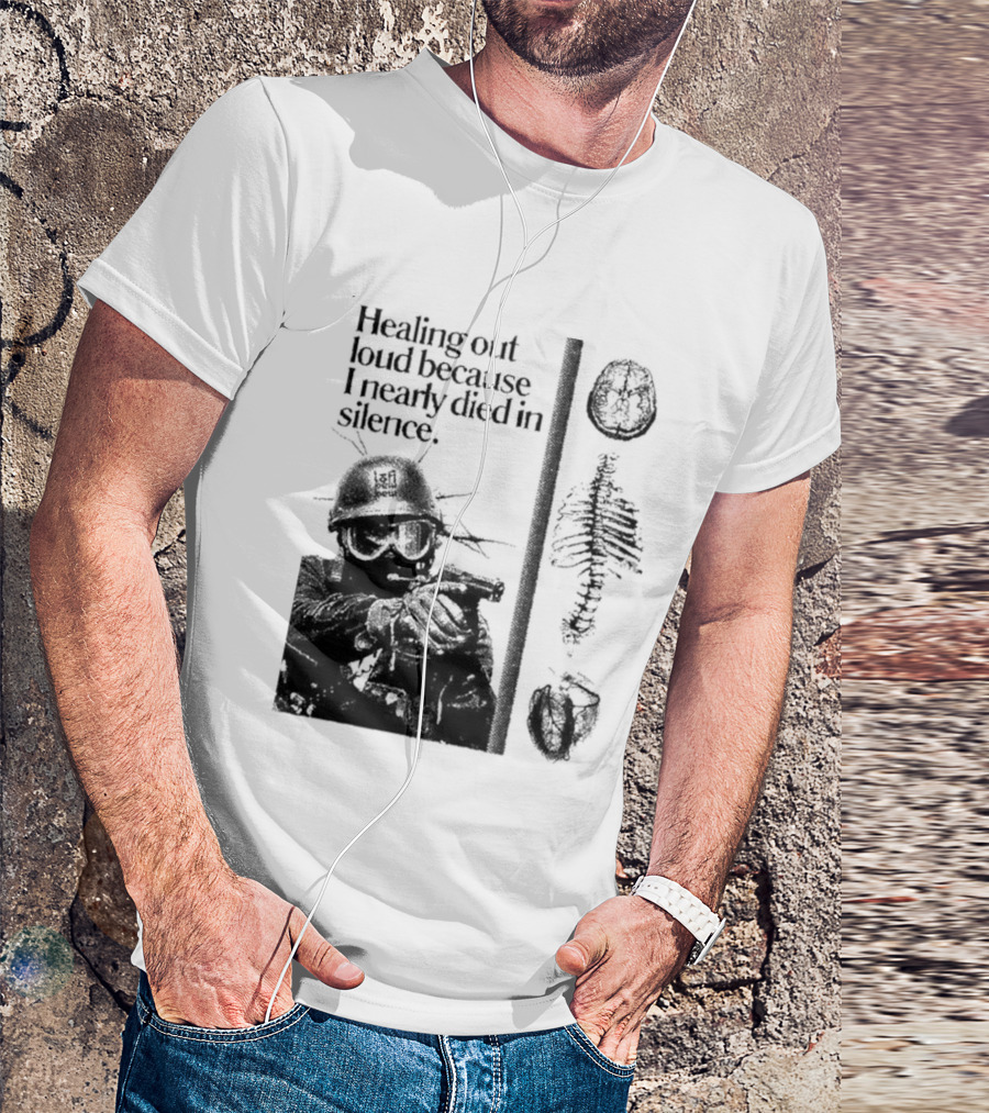 Healing Out Loud Soldier Brain Anatomy Urban Silence T-Shirt