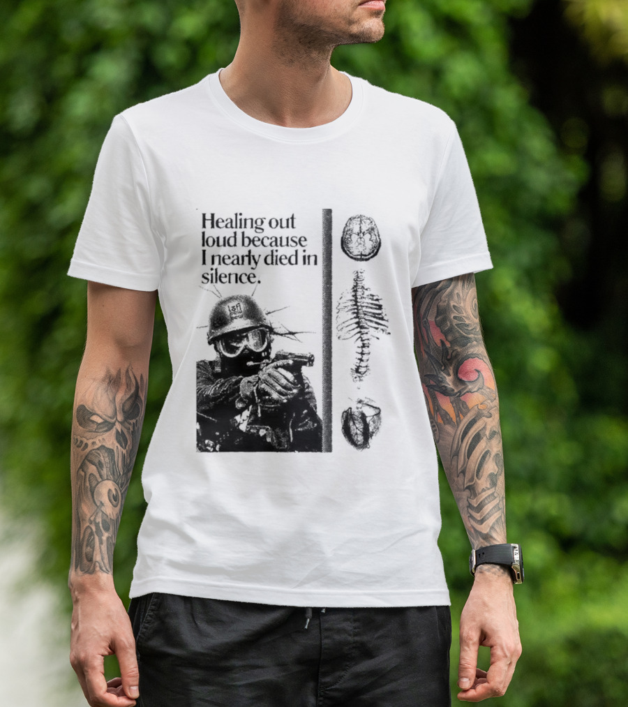Healing Out Loud Soldier Brain Anatomy Urban Silence T-Shirt