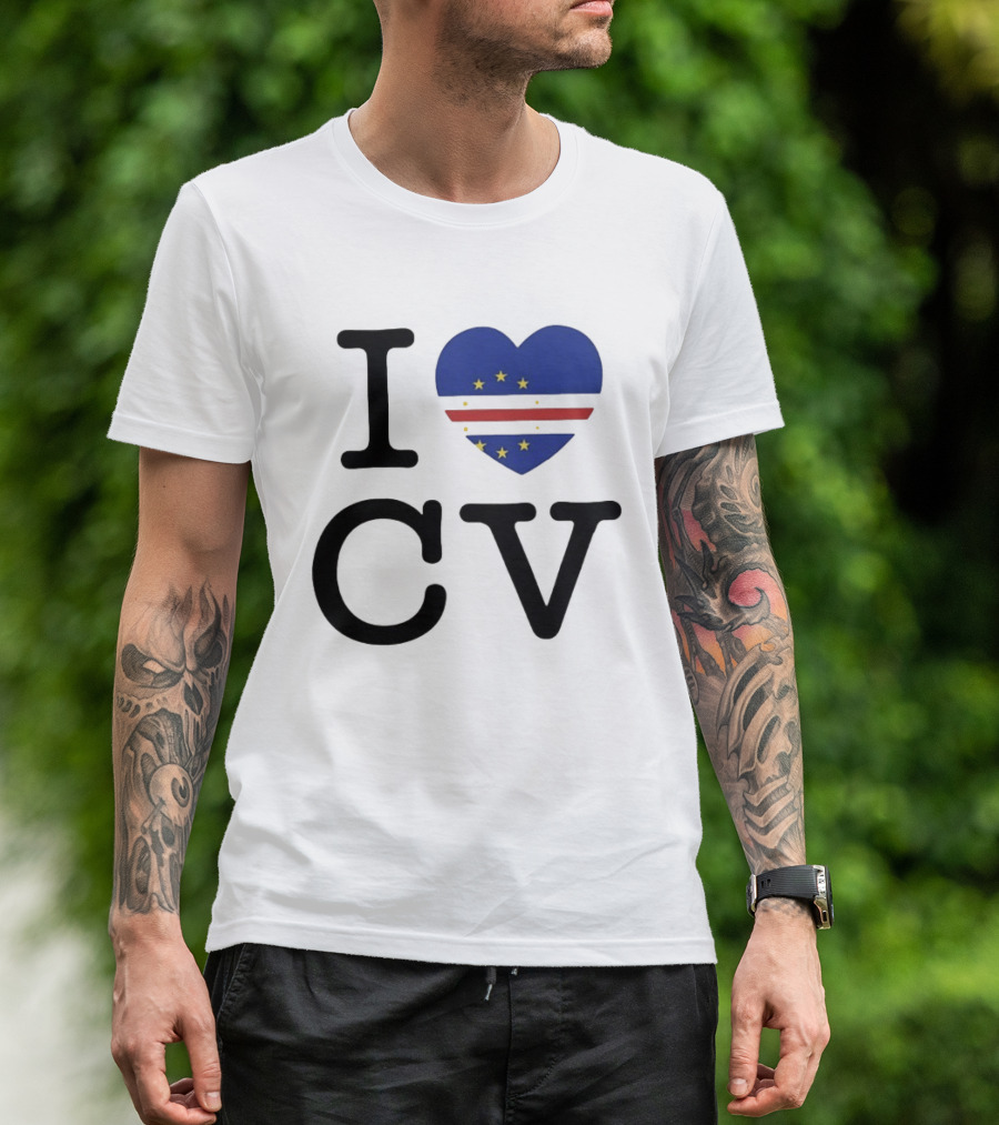 I Love Cape Verde Heart CV Flag T-Shirt