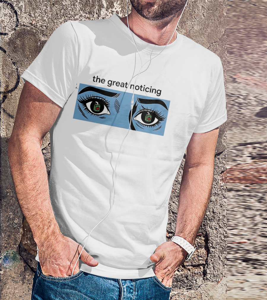 The Great Noticing Ice Blue Eyes With Apple Detail T-Shirt