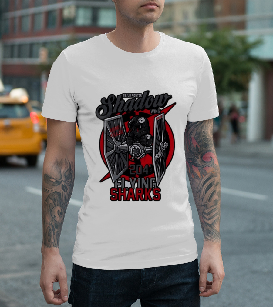 TIE Fighter Pilot Shadow Wing 204th Flying Sharks Rebel Killer Star Wars T-Shirt