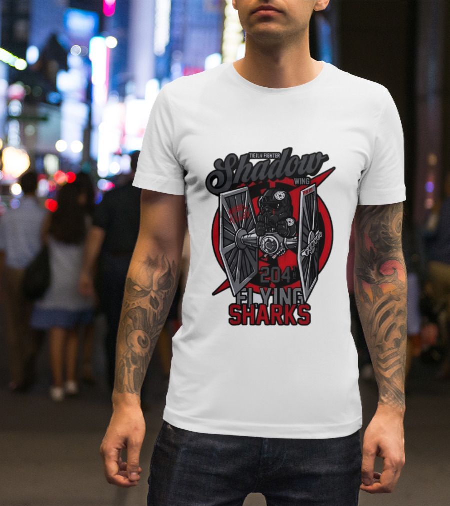 TIE Fighter Pilot Shadow Wing 204th Flying Sharks Rebel Killer Star Wars T-Shirt