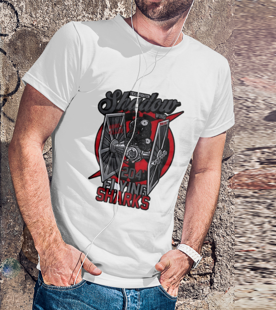 TIE Fighter Pilot Shadow Wing 204th Flying Sharks Rebel Killer Star Wars T-Shirt