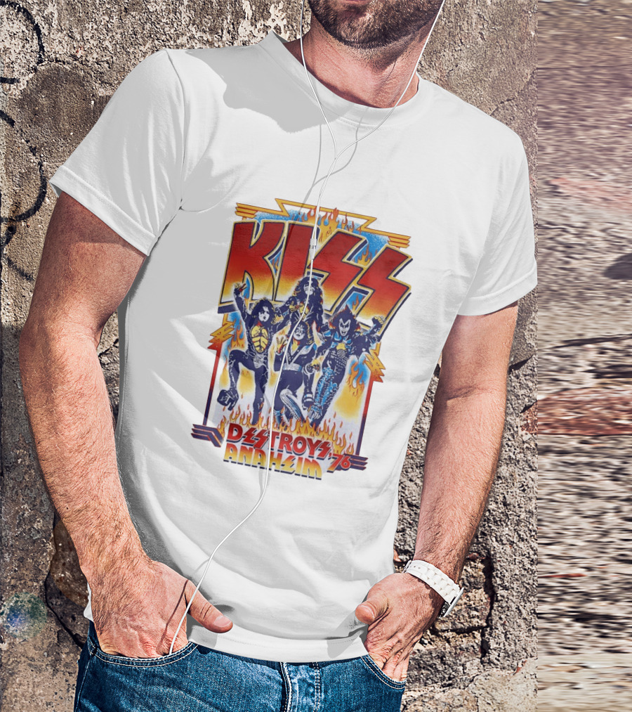 KISS Destroys Anaheim 76 Flames T-Shirt