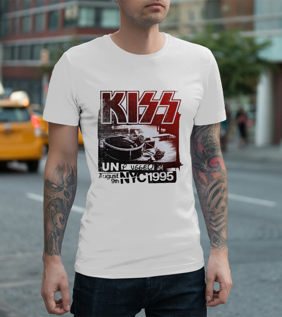 KISS Unplugged MTV August 9th 1995 NYC Guitar Roses T-Shirt