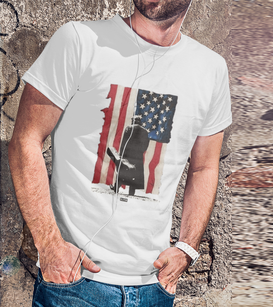 Kith Records Johnny Cash American Flag Iconic USA Collab T-Shirt