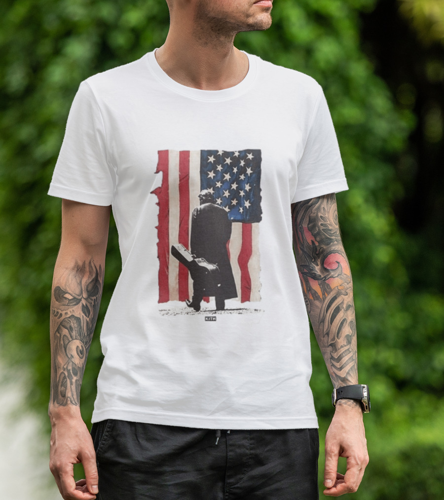 Kith Records Johnny Cash American Flag Iconic USA Collab T-Shirt