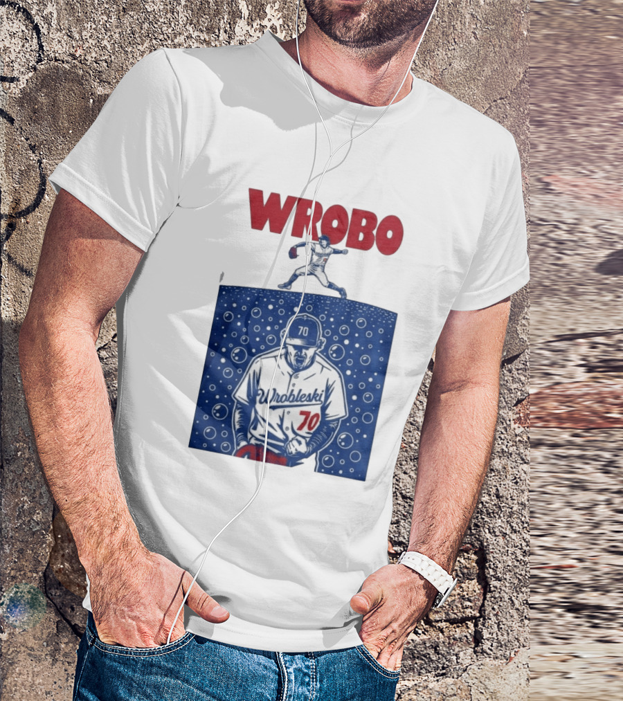 Wrobo Wrobleski 70 Baseball Pitcher Bubble T-Shirt