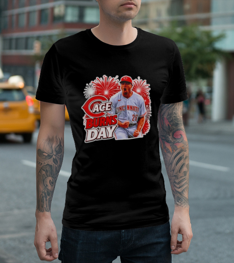 Ace Burns Day Cincinnati Reds 26 MLB Baseball Fireworks Celebration T-Shirt