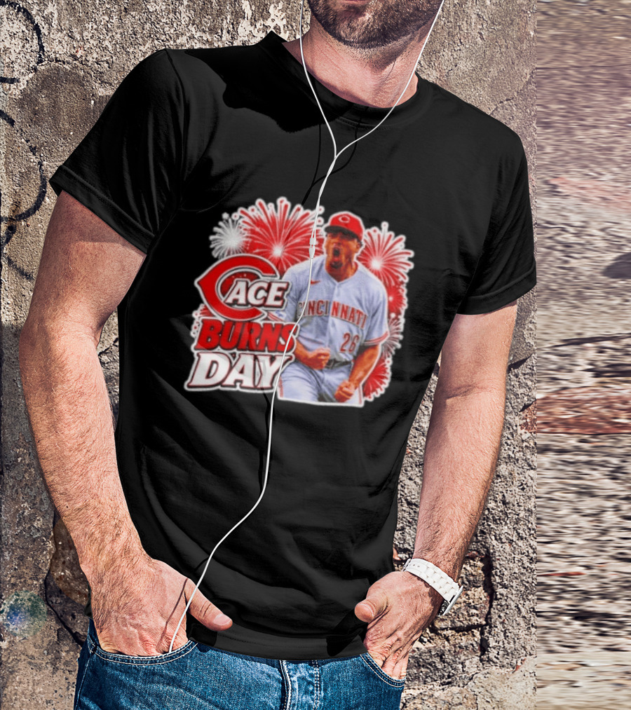 Ace Burns Day Cincinnati Reds 26 MLB Baseball Fireworks Celebration T-Shirt