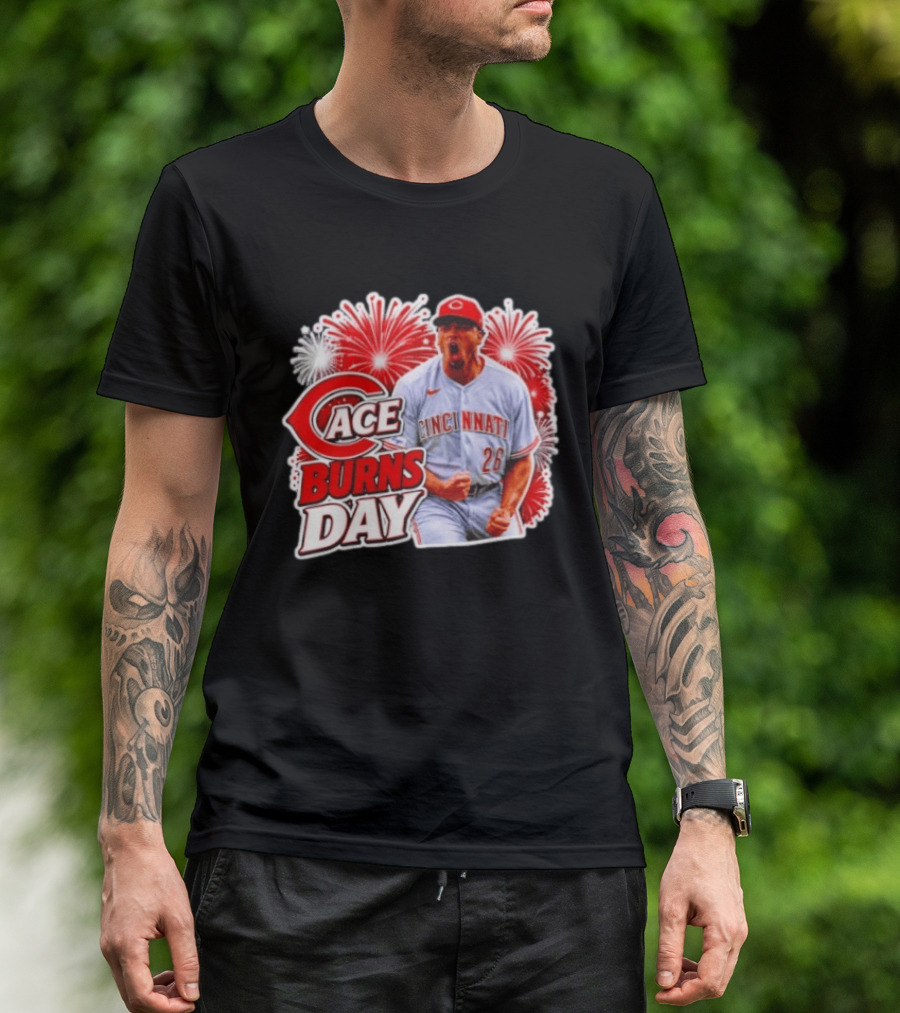 Ace Burns Day Cincinnati Reds 26 MLB Baseball Fireworks Celebration T-Shirt